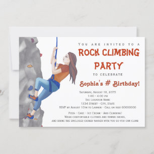 Invitation Ado Girls Rock Escalade Anniversaire Fête Invitati