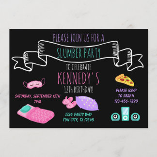 Invitation Ado Tween Girls Stwood Party Sleepover Anniversair