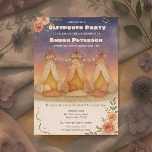 Invitation Adolescent Fille Charmante Slepover fête d'anniver