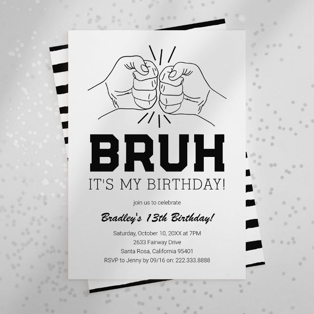 Invitation Adolescent mec c'est mon anniversaire (Créateur téléchargé)