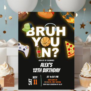 Invitation Adolescent Néon Bruh Vous Êtes Invité à la Fête d'