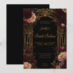 Invitation Adolescente Florale Gothique Doux 16