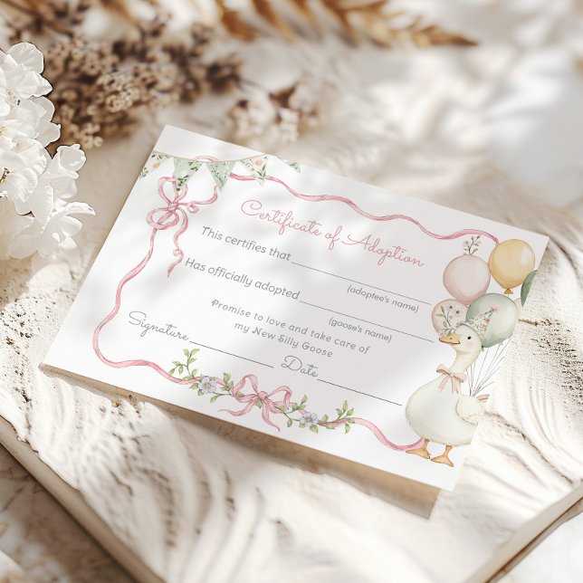 Invitation Adopter une Oie Idiote Certificat d'anniversaire d (Créateur téléchargé)