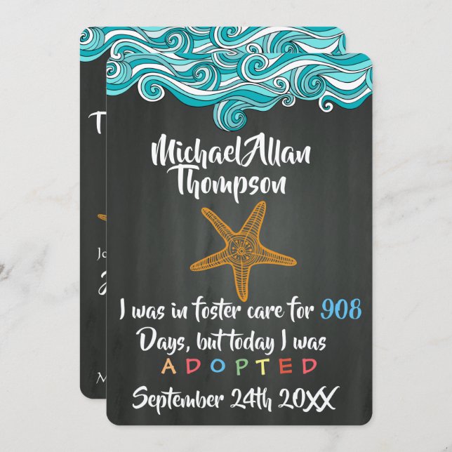 Invitation Adoption De L'Annonce De Soins D'Accueil - Partie (Devant / Derrière)