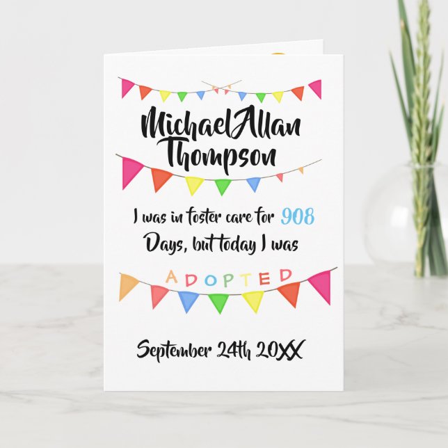 Invitation Adoption De L'Annonce De Soins D'Accueil - Partie (Devant)