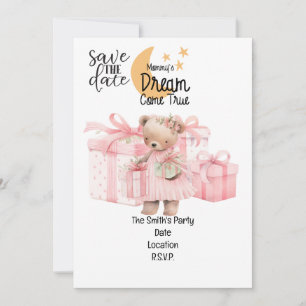 Invitation Adoption Foster Child Girl Pink thème party