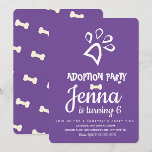 Invitation Adoption minimaliste chien animal de compagnie fêt