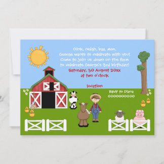 Invitation Adorable animal de ferme de basse-cour anniversair