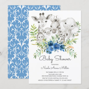 Invitation Adorable animaux de la jungle Baby shower Invitati