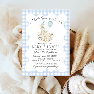 Invitation Adorable Baby Boy Little Goose Duck est sur le che