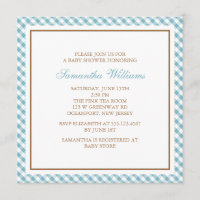 Adorable Baby shower bleu clair En vichy