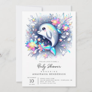 Invitation Adorable Baby shower Dauphin Cartoon