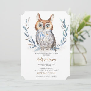 Invitation Adorable Baby shower de Chouette Bleue