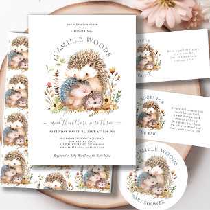 10 Invitations Anniversaire Hérisson Avec Cœur - Édition Colibri - Carte Qualité Vernis UV - Fête Enfant Jardin