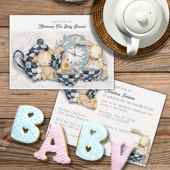 Invitation Adorable Baby shower de Tea Party après-midi (Créateur téléchargé)