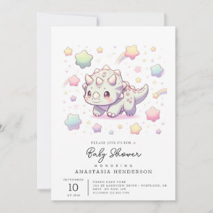 Invitation Adorable Baby shower Dinosaure Fun