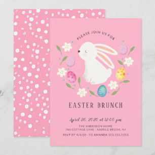 Invitation Adorable Bunny Dîner de Pâques Brunch