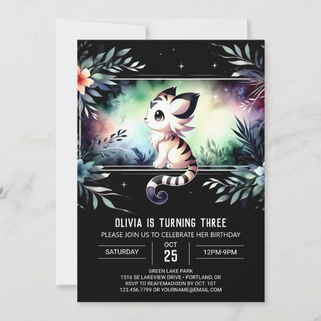 Invitation Adorable Château Tiger Anniversaire (Devant)