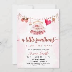 Invitation Adorable Chéri Baby Shower de la Saint-Valentin