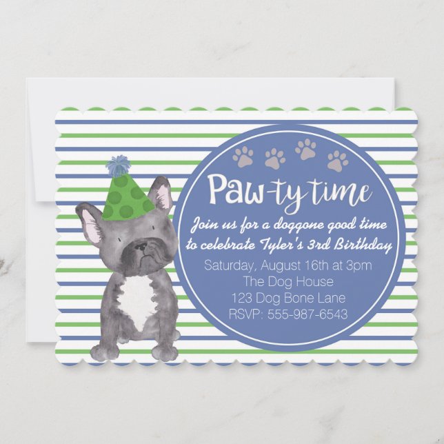 Invitation Adorable Chien Chien Chien Chien Chien Puppy Invit (Devant)