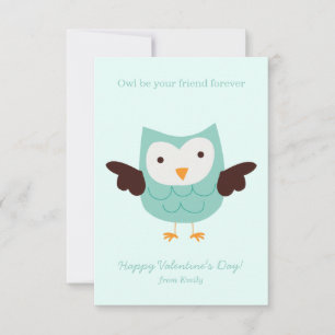 Invitation Adorable Chouette enfants salle de classe Valentin