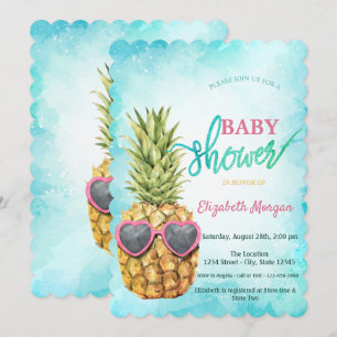 Invitation Adorable Cool Pineapple Tropical  Baby Shower beco