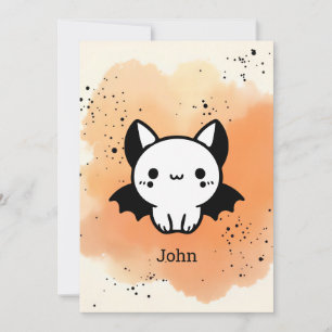 Invitation Adorable Copain Chauve-Souris - Art Minimaliste Ka