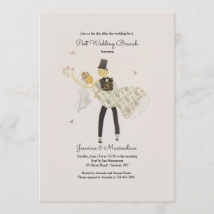 Invitation adorable de brunch de mariage de