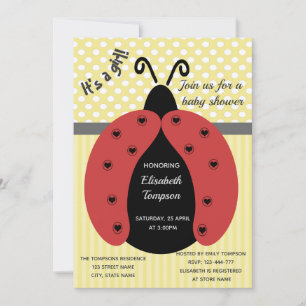 Invitation Adorable dessin mignon baby shower ladybug