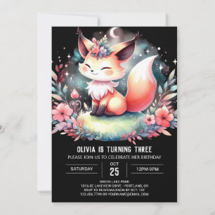 Invitation Adorable Digital Fox Anniversaire