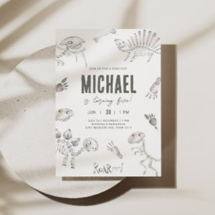 Invitation Adorable Dino Dig Anniversaire