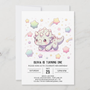 Invitation Adorable Dinosaure Amusant 1er anniversaire