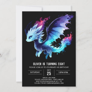 Invitation Adorable Dragon Anniversaire modifiable