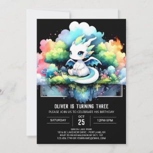 Invitation Adorable Dragon doux Anniversaire