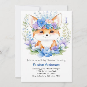 Invitation Adorable Fox Whimsical Boy Baby shower