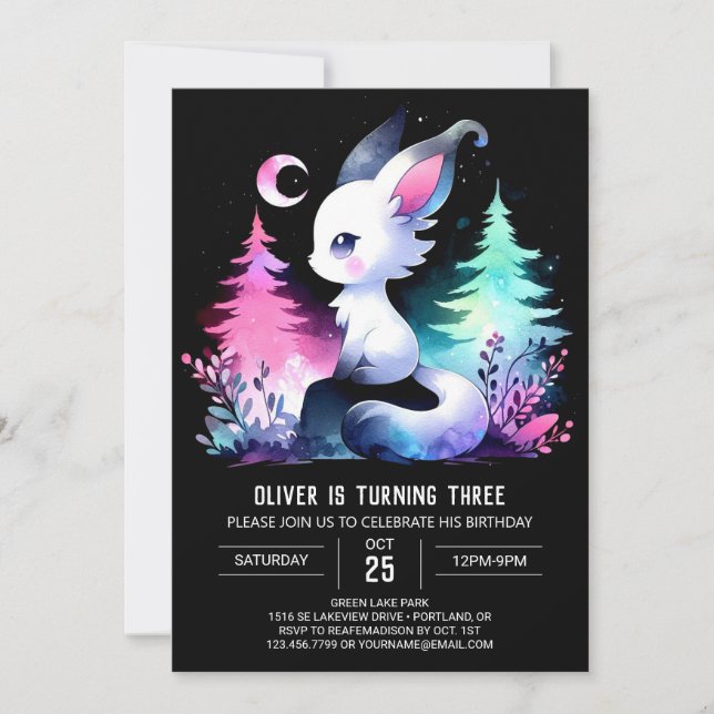 Invitation Adorable Fun Chat Anniversaire (Devant)