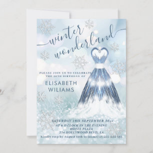 Invitation Adorable hiver merveilleux parties scintillant omb