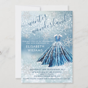 Invitation Adorable hiver merveilleux parties scintillant omb