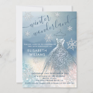 Invitation Adorable hiver merveilleux parties scintillant omb