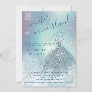 Invitation Adorable hiver merveilleux parties scintillant omb