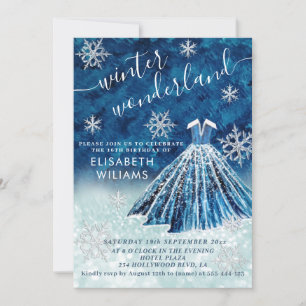Invitation Adorable hiver merveilleux parties scintillant omb