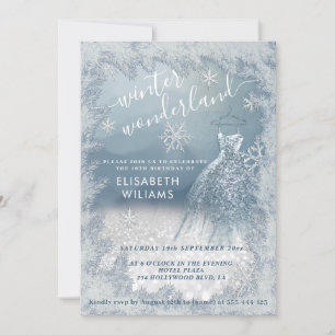 Invitation Adorable hiver merveilleux parties scintillant omb