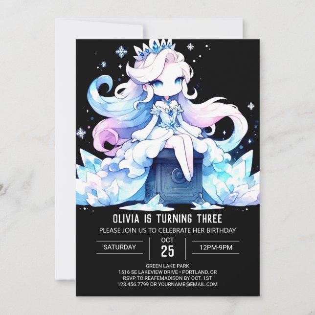 Invitation Adorable Joyeuse Princesse Anniversaire (Devant)