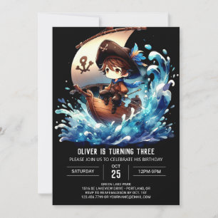 Invitation Adorable Majestic Pirate Anniversaire
