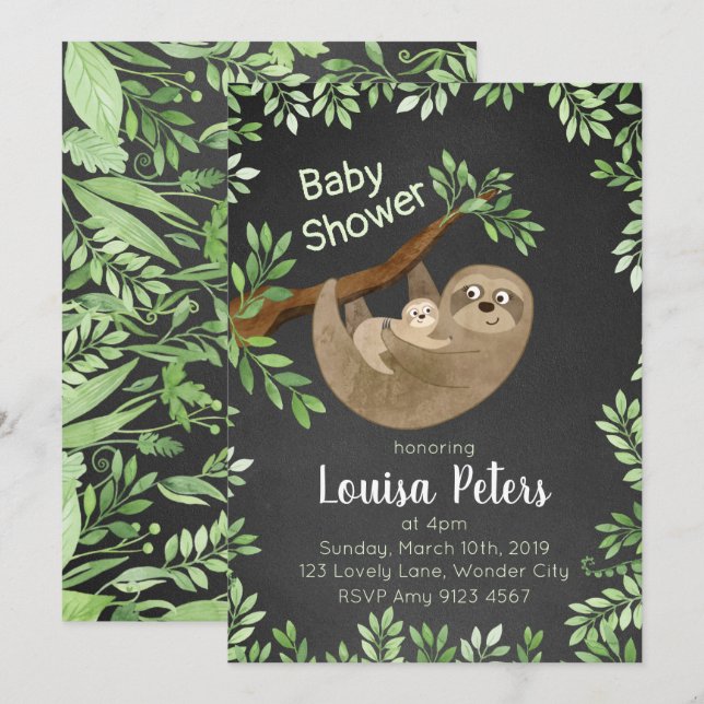 Invitation Adorable maman et bébé Baby shower de fentes (Devant / Derrière)