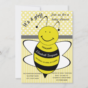Invitation Adorable mignon baby shower abeille