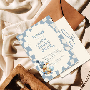 Invitation Adorable "One Lucky Duck" 1er premier anniversaire
