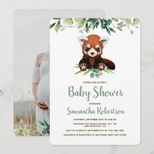 Invitation Adorable Ours vert Baby shower neutre Photo