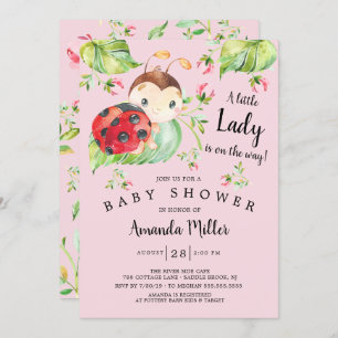 Invitation Adorable Petit Baby shower Lady Ladybug