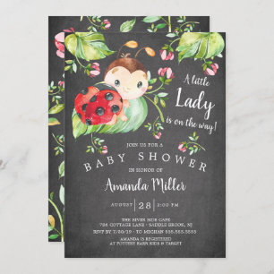 Invitation Adorable Petit Baby shower Lady Ladybug